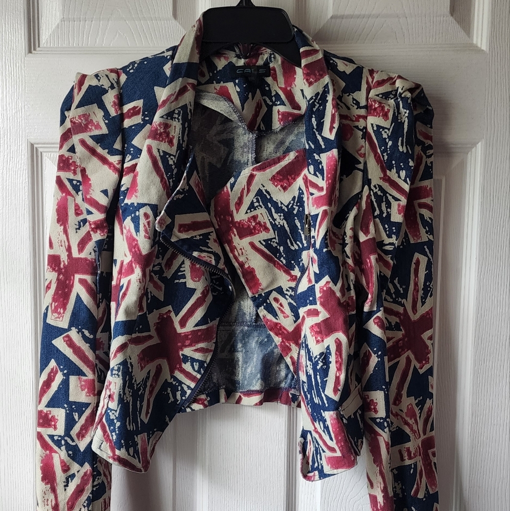 Cals Patriotic Jean Jacket - Red, Blue, White